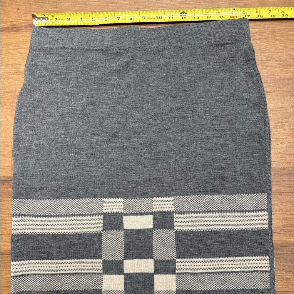 Pendleton Merino Wool Pencil Gray Skirt Size Large